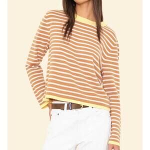 NEW XIRENA maxwell crew neck sweater in camel stripe